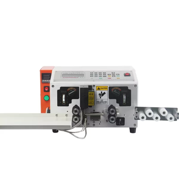 this is an automatic wire heat stripping machine for stripping silicone fiberglass high-temp wire.